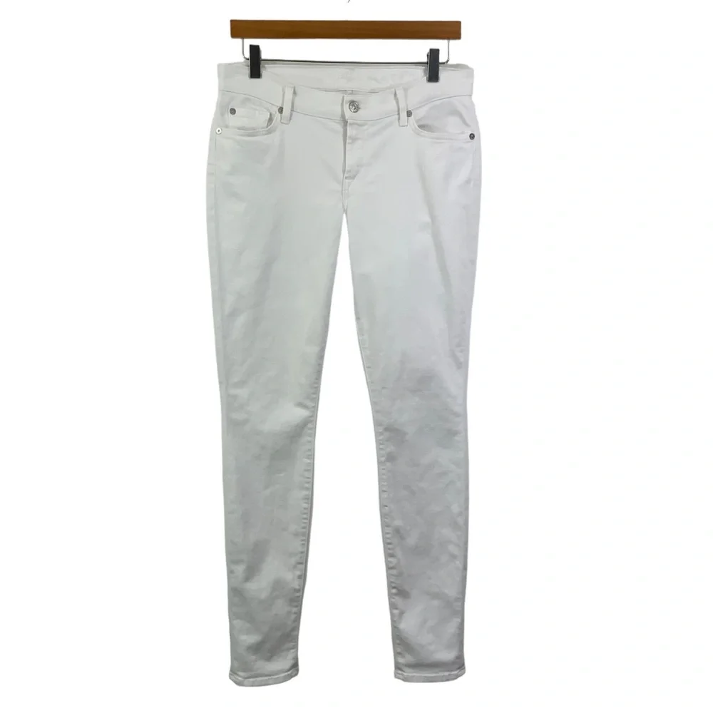 7 FOR ALL MANKIND The Skinny White Skinny Jeans With Stretch White Jeans G13 - Picture 5 of 11